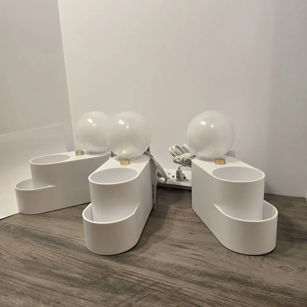 NEW Orb Shade Organizer Novelty Table Lamp White,3-PACK  Room Essentials
